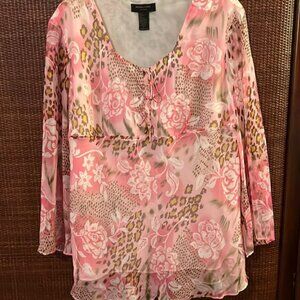 WOMEN’S 100% SILK TOP - SIZE 2X - LINED